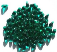 100 5x10mm Transparent Emerald Drops